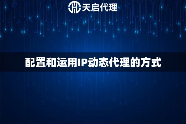 配置和运用IP动态代理的方式