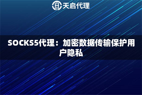 SOCKS5代理：加密数据传输保护用户隐私