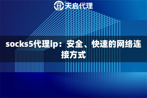 socks5代理ip：安全、快速的网络连接方式