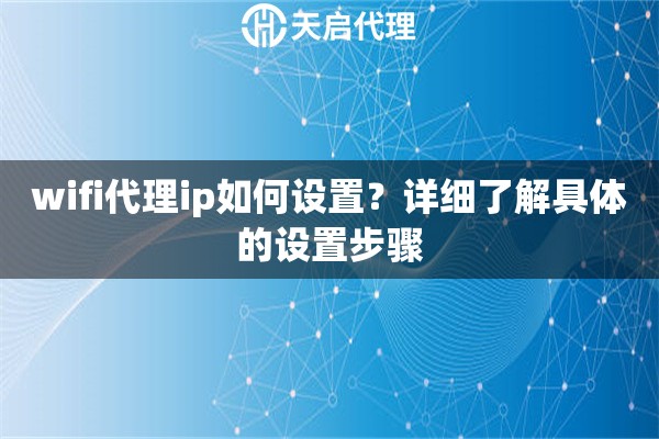 wifi代理ip如何设置？详细了解具体的设置步骤