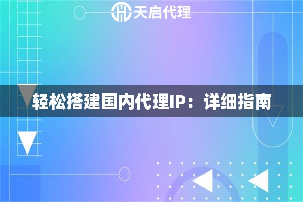 轻松搭建国内代理IP：详细指南