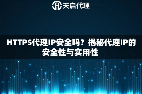 HTTPS代理IP安全吗？揭秘代理IP的安全性与实用性 