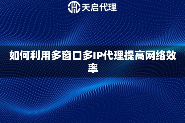 如何利用多窗口多IP代理提高网络效率