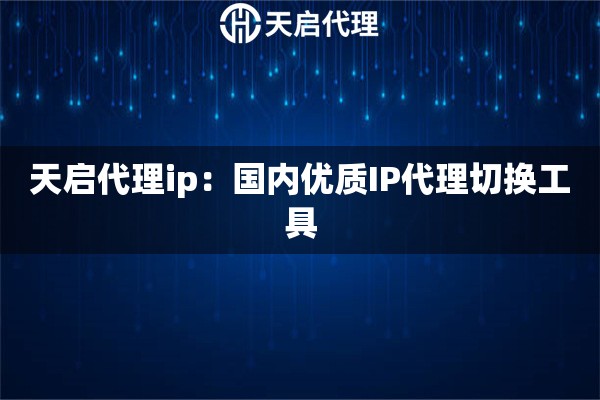 天启代理ip：国内优质IP代理切换工具