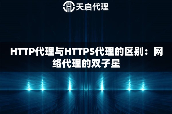 HTTP代理与HTTPS代理的区别：网络代理的双子星