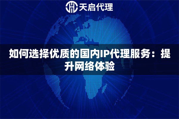 如何选择优质的国内IP代理服务：提升网络体验