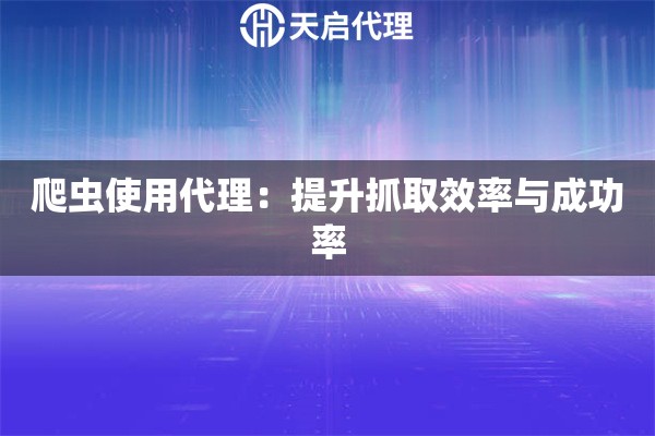 爬虫使用代理：提升抓取效率与成功率