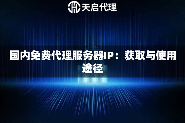 国内免费代理服务器IP：获取与使用途径