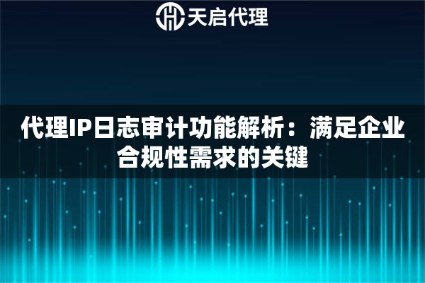 代理IP日志审计功能解析：满足企业合规性需求的关键