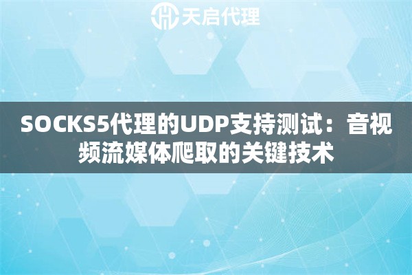 SOCKS5代理的UDP支持测试：音视频流媒体爬取的关键技术