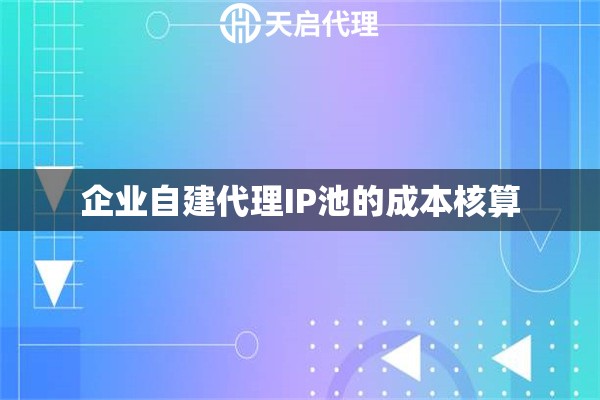 企业自建代理IP池的成本核算