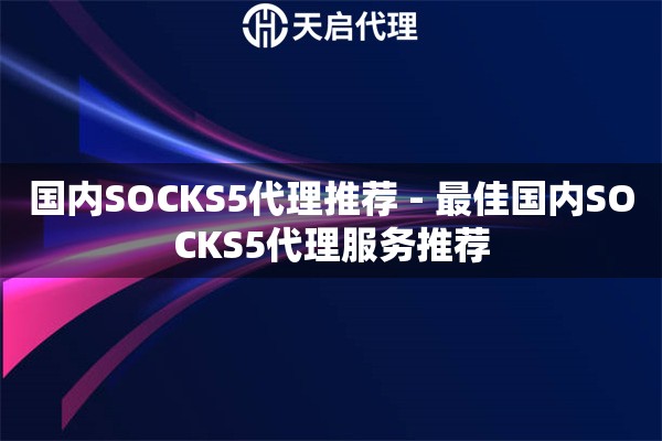 国内SOCKS5代理推荐 - 最佳国内SOCKS5代理服务推荐