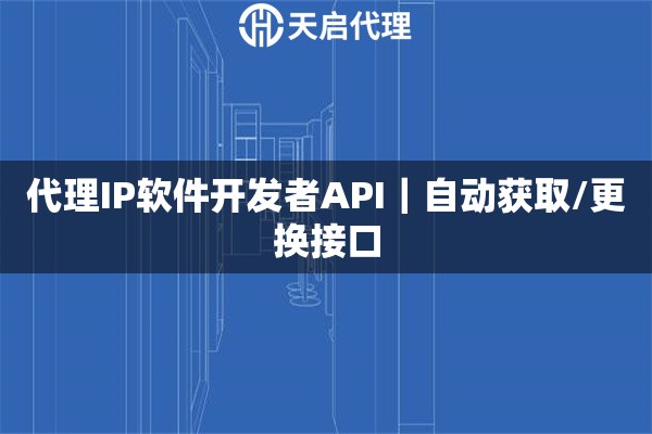 代理IP软件开发者API｜自动获取/更换接口