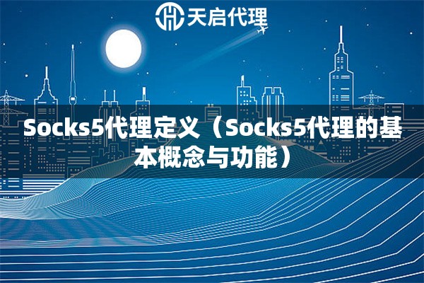 Socks5代理定义（Socks5代理的基本概念与功能）