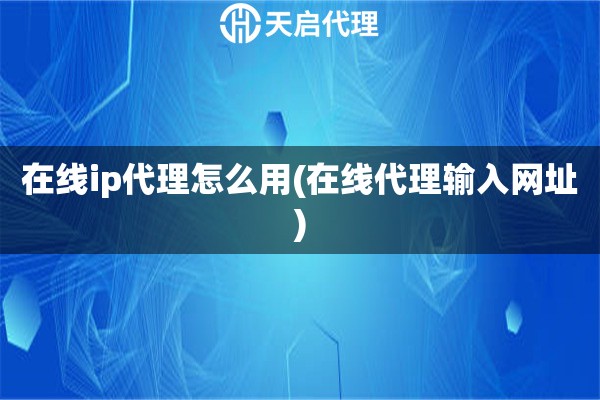 在线ip代理怎么用(在线代理输入网址)