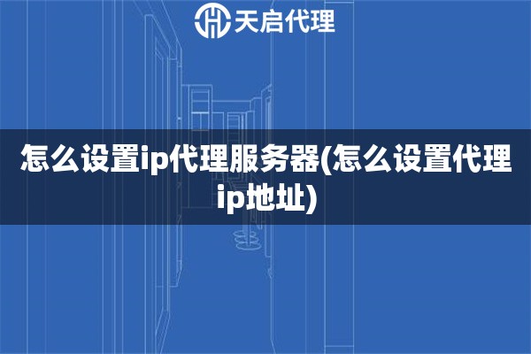 怎么设置ip代理服务器(怎么设置代理ip地址)