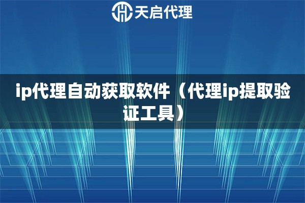 ip代理自动获取软件（代理ip提取验证工具）