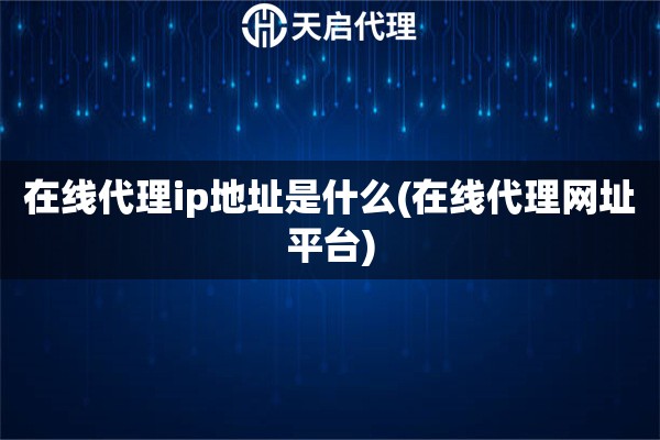 在线代理ip地址是什么(在线代理网址平台)