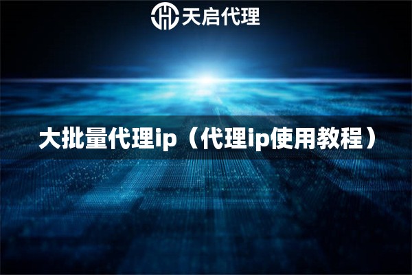 大批量代理ip（代理ip使用教程）