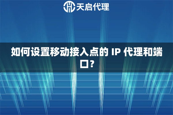 如何设置移动接入点的 IP 代理和端口？